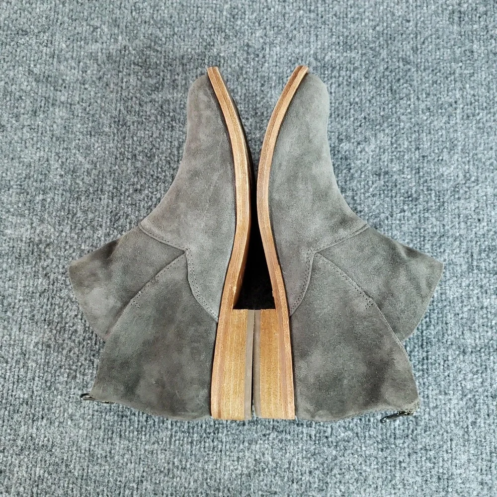 Kork-Ease Boots‎ Womens Size 8.5 Gray Suede Leather Ankle Booties Zipper